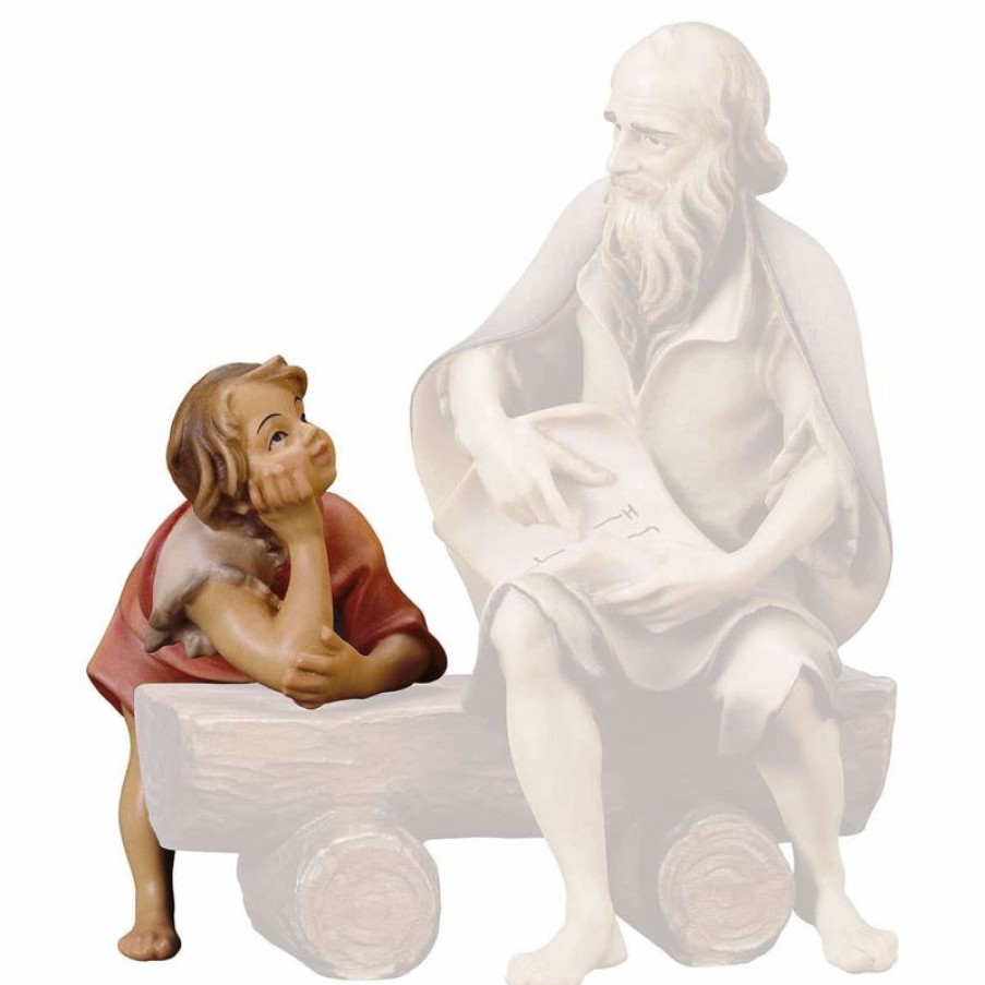 ULPE Wood Art Catalogo Bambino Che Ascolta Cm 15 (5,9 Inch) Presepe Ulrich Dipinto A Mano Statua Artigianale In Legno Val Gardena Stile Barocco Wall Crucifixes