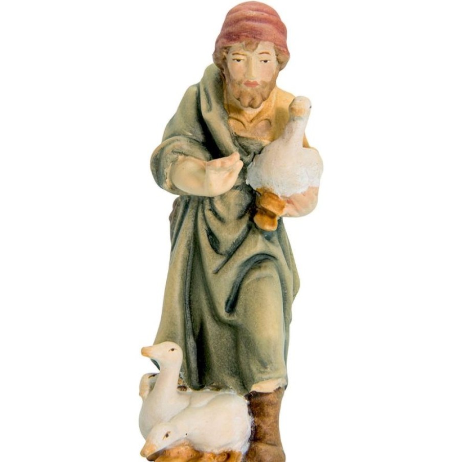 Dolfi Catalogo Pastore Con Anatre Cm 18 (7,1 Inch) Presepe Matteo Stile Orientale Colori Ad Olio In Legno Val Gardena Wall Crucifixes