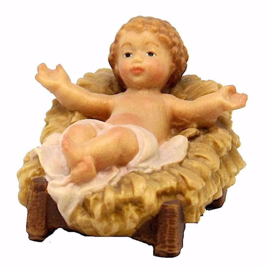 Dolfi Catalogo Gesu Bambino Con Culla Cm 12 (4,7 Inch) Presepe Matteo Stile Orientale Colori Ad Olio In Legno Val Gardena Blessed Virgin Mary Statues