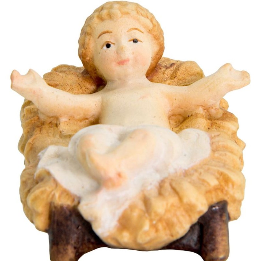 Dolfi Catalogo Gesu Bambino Con Culla Cm 12 (4,7 Inch) Presepe Matteo Stile Orientale Colori Ad Olio In Legno Val Gardena Blessed Virgin Mary Statues