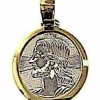 Vaticanum Gioielli in Oro Sacro Volto Di Gesu Con Aureola Medaglia Sacra Pendente Tonda Gr 2,4 Bicolore Oro Giallo Bianco 18Kt Uni Donna Uomo First Communion