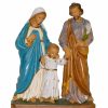 Euro Marchi Catalogo Sacra Famiglia Cm 18 (7,1 Inch) Presepe In Blocco Euromarchi In Plastica Pvc Per Esterno Tinto Legno Stile Lecce Standing Crosses & Crucifixes