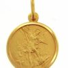 Vaticanum Gioielli in Oro San Michele Arcangelo Medaglia Sacra Pendente Tonda Conio Gr 3,2 Oro Giallo 18Kt Uni Donna Uomo Italian Rosaries & Made In Italy Jewelry