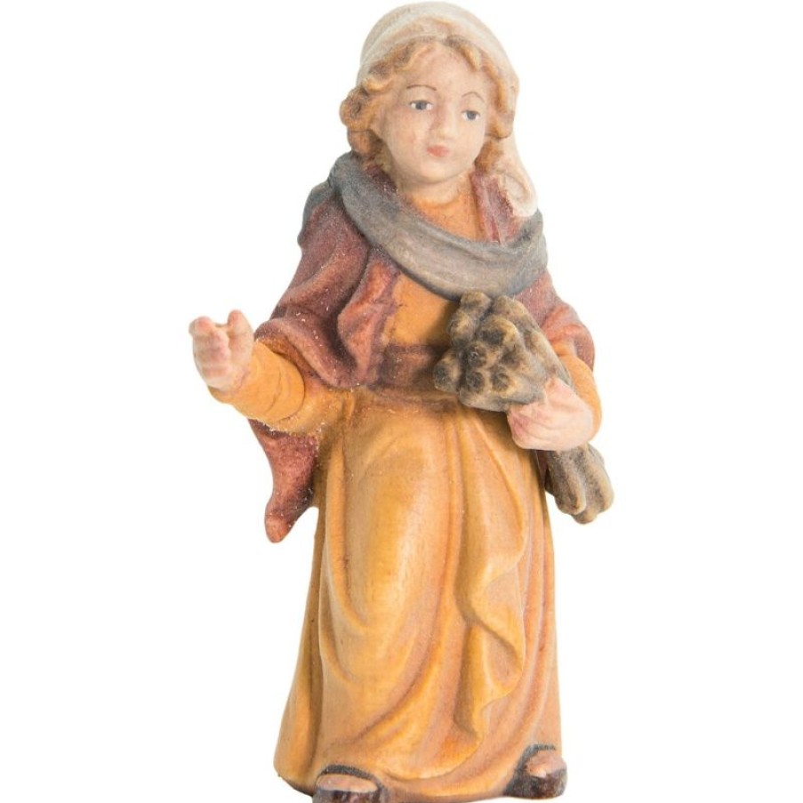 Dolfi Catalogo Pastore Con Grano Cm 10 (3,9 Inch) Presepe Matteo Stile Orientale Colori Ad Olio In Legno Val Gardena Wall Crucifixes