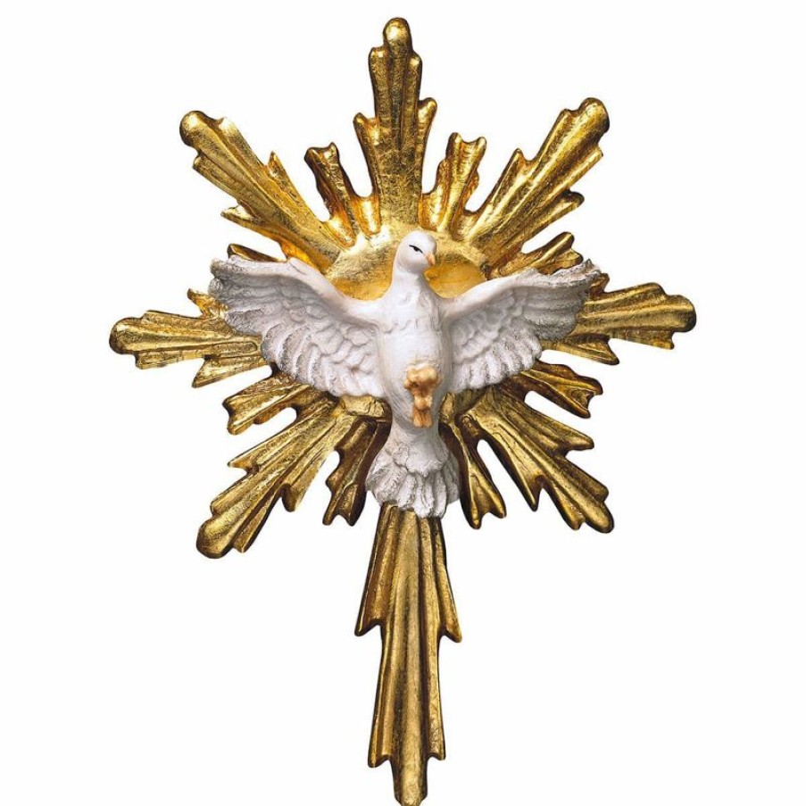 ULPE Wood Art Catalogo Spirito Santo Cm 23 (9,1 Inch) Presepe Ulrich Dipinto A Mano Statua Artigianale In Legno Val Gardena Stile Barocco Angels Statues