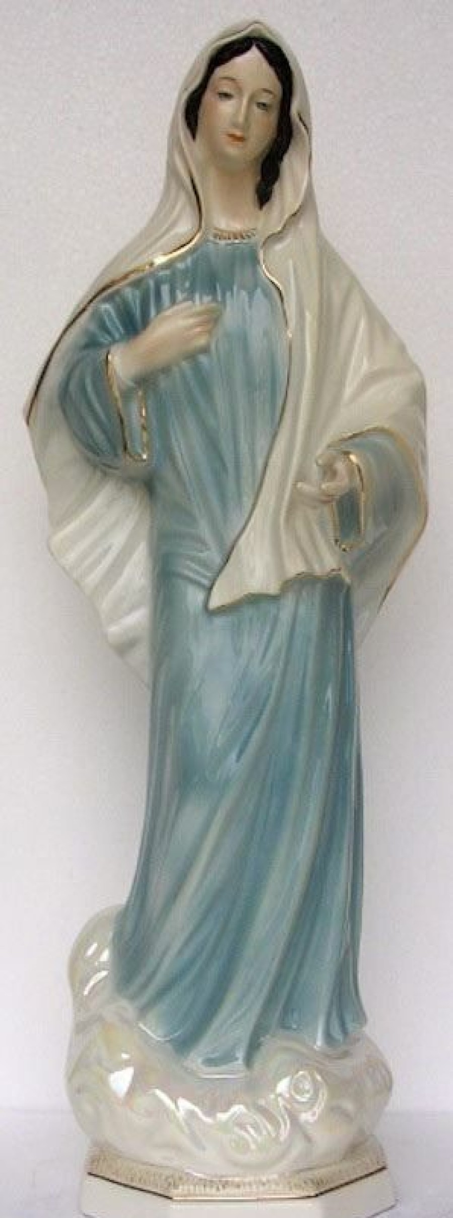 Maioliche Deruta Statua Madonna Di Medjugorje Cm 60 (23,6 In) Ceramica Invetriata Di Deruta Dipinta A Mano Sacred & Religious Ceramics