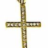 Vaticanum Gioielli in Oro Croce Dritta Con 21 Punti Luce Ciondolo Pendente Gr 1,2 Oro Giallo 18Kt Con Zirconi Da Donna First Communion