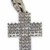 Vaticanum Gioielli in Oro Croce Dritta Con Punti Luce Ciondolo Pendente Gr 2,4 Oro Bianco 18Kt Con Zirconi Da Donna First Communion