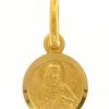 Vaticanum Gioielli in Oro Sacro Cuore Di Gesu Medaglia Sacra Pendente Tonda Conio Gr 0,9 Oro Giallo 18Kt Con Bordo Liscio Uni Donna Uomo Italian Rosaries & Made In Italy Jewelry