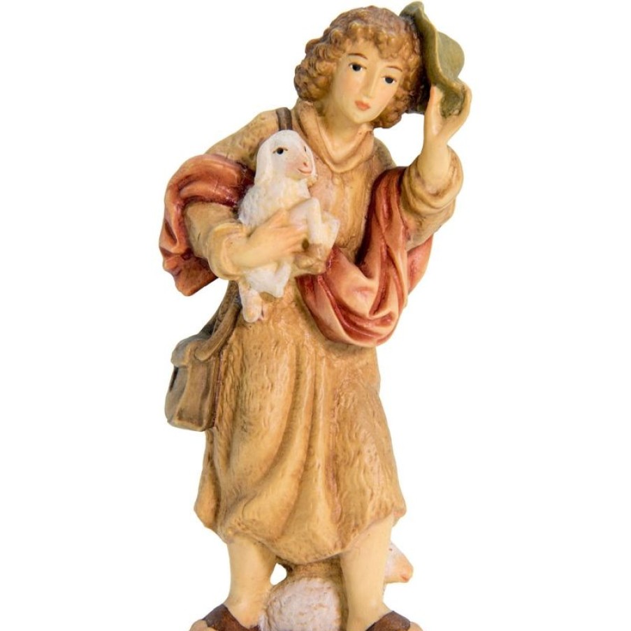 Dolfi Catalogo Pastore Con Pecora E Cappello Cm 28 (11,0 Inch) Presepe Matteo Stile Orientale Colori Ad Olio In Legno Val Gardena Wall Crucifixes