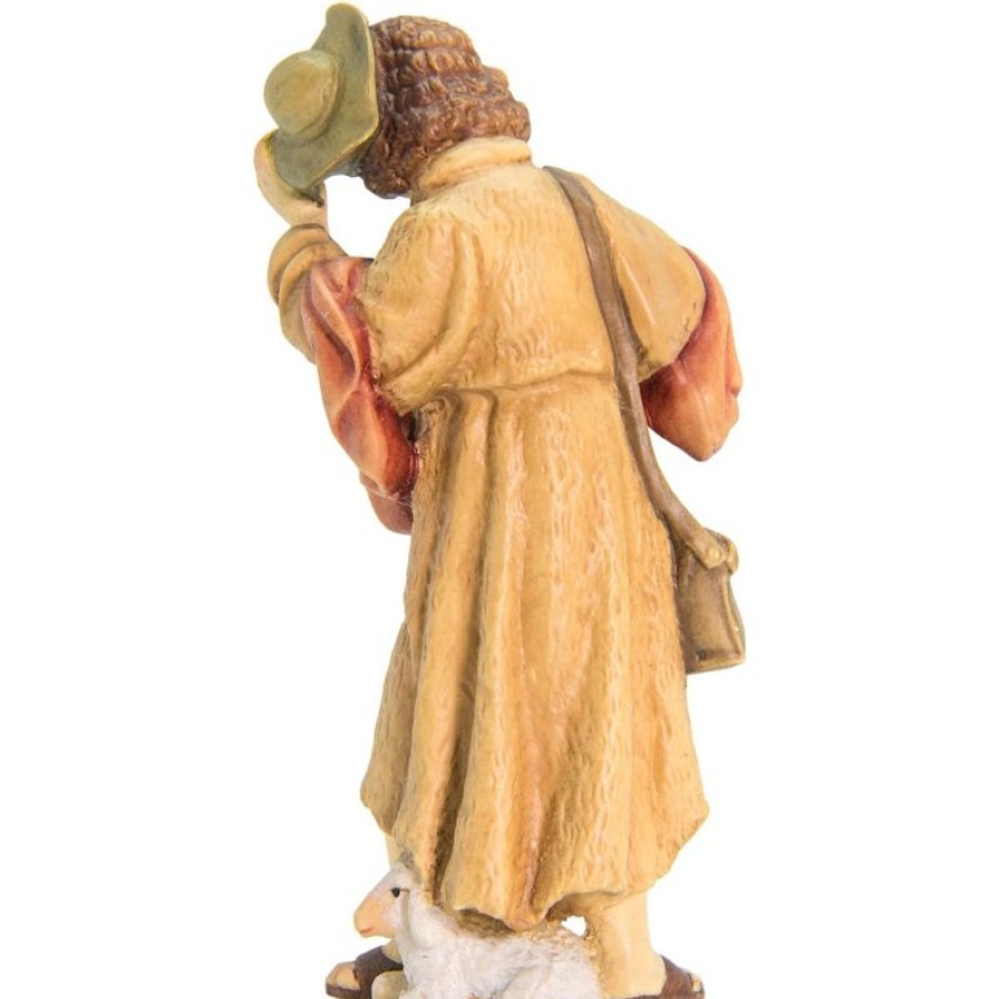 Dolfi Catalogo Pastore Con Pecora E Cappello Cm 28 (11,0 Inch) Presepe Matteo Stile Orientale Colori Ad Olio In Legno Val Gardena Wall Crucifixes