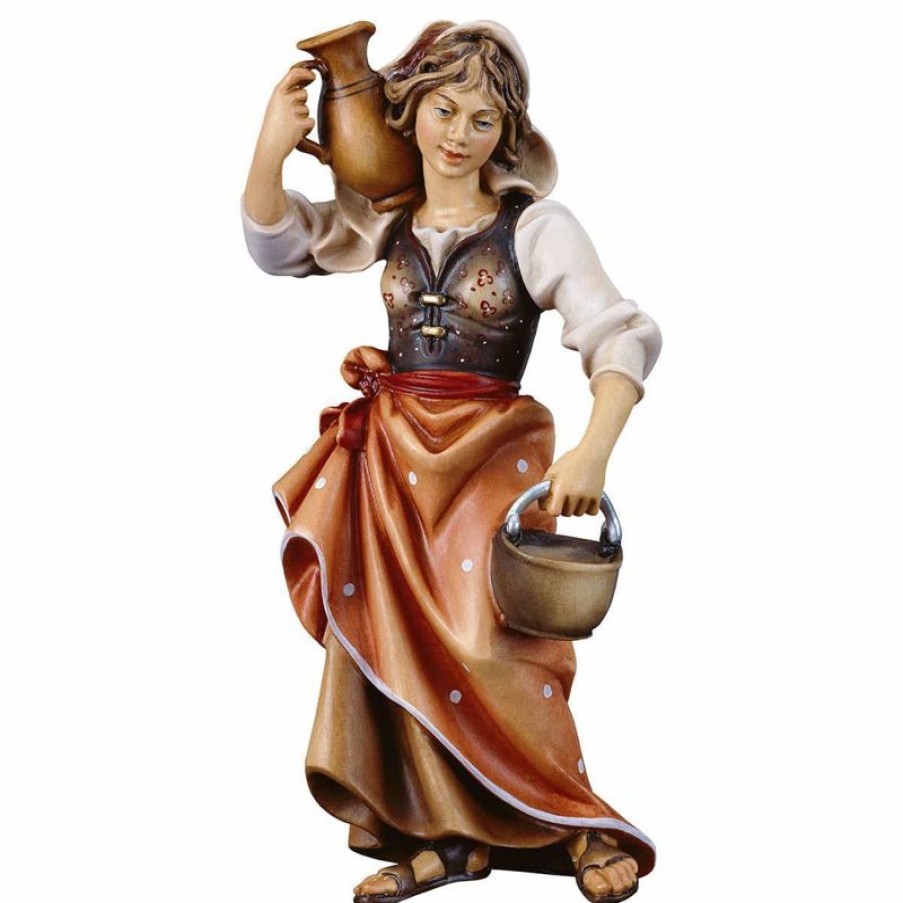 ULPE Wood Art Catalogo Contadina Con Brocca Cm 12 (4,7 Inch) Presepe Ulrich Dipinto A Mano Statua Artigianale In Legno Val Gardena Stile Barocco Wall Crucifixes