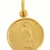 Vaticanum Gioielli in Oro Madonna Nuestra Senora Virgen De Guadalupe Medaglia Sacra Pendente Tonda Conio Gr 2,5 Oro Giallo 18Kt Con Bordo Liscio Uni Donna Uomo Confirmation