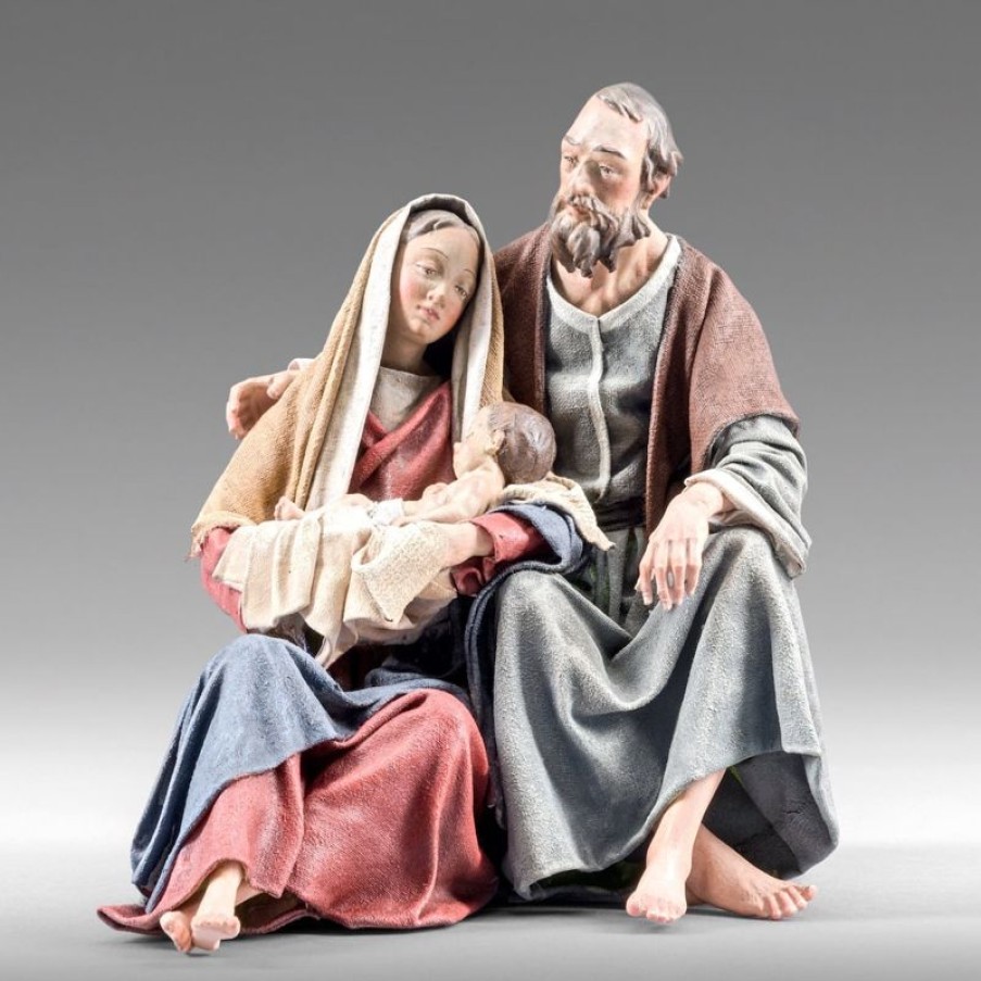 Original Heide Catalogo Gruppo Sacra Famiglia Nativita 02 12 Cm (4,7 Inch) Presepe Vestito Immanuel Stile Orientale Statue In Legno Val Gardena Abiti In Stoffa Pope Statues