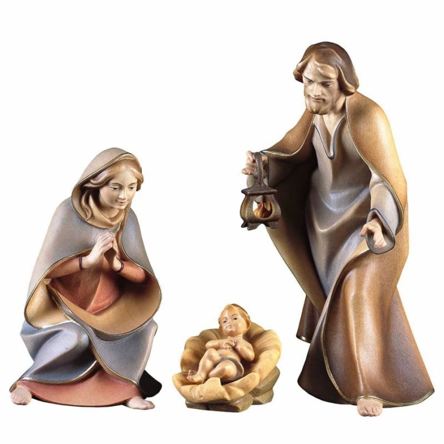 ULPE Wood Art Catalogo Sacra Famiglia 4 Pezzi Cm 16 (6,3 Inch) Presepe Redentore Dipinto A Mano Statue Artigianali In Legno Val Gardena Stile Tradizionale Blessed Virgin Mary Statues