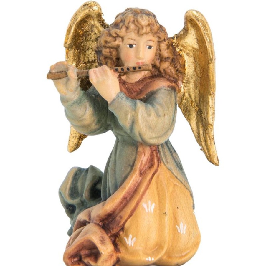 Dolfi Catalogo Angelo Con Flauto Cm 10 (3,9 Inch) Presepe Matteo Stile Orientale Colori Ad Olio In Legno Val Gardena Wooden Crucifixes