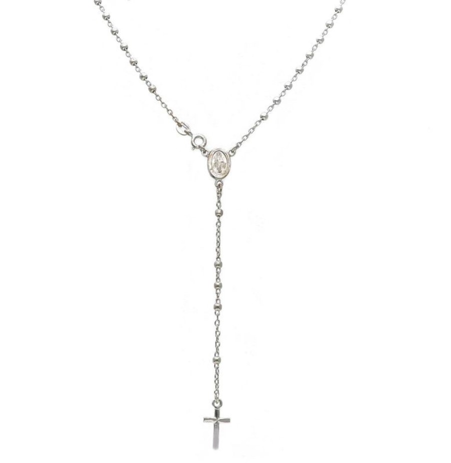 Vaticanum Gioielli in Argento Collana Rosario Argento 925 Madonna Miracolosa Crocifisso Da Donna Cm 45 Baptism