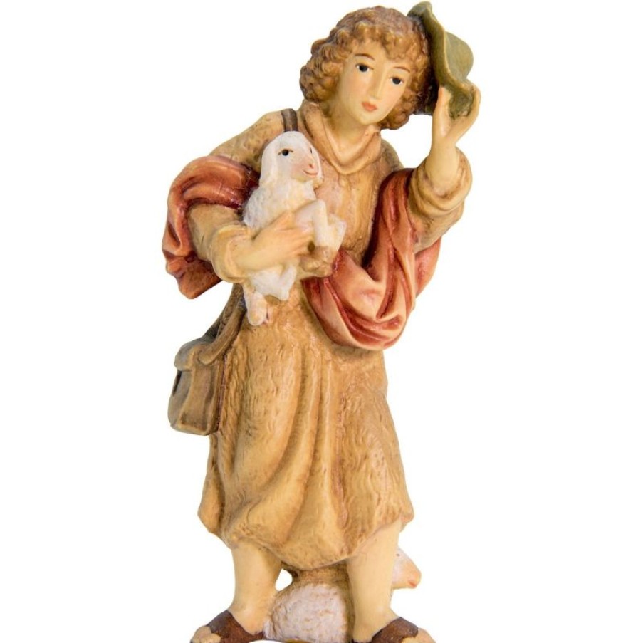 Dolfi Catalogo Pastore Con Pecora E Cappello Cm 18 (7,1 Inch) Presepe Matteo Stile Orientale Colori Ad Olio In Legno Val Gardena Wall Crucifixes