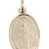 Vaticanum Gioielli in Oro Madonna Miracolosa Regina Sine Labe Originali Concepta O.P.N. Medaglia Sacra Pendente Ovale Conio Gr 2,1 Oro Bianco 18Kt Uni Donna Uomo Baptism