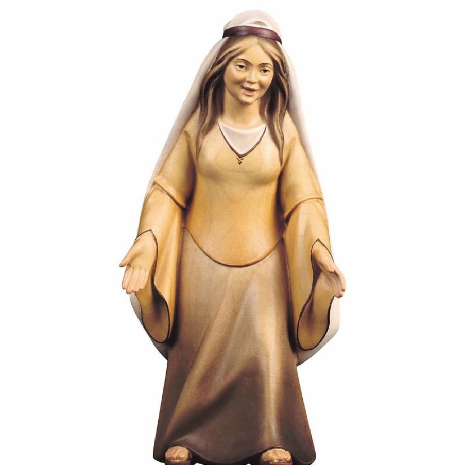 ULPE Wood Art Catalogo Contadina Che Guarda Cm 25 (9,8 Inch) Presepe Cometa Dipinto A Mano Statua Artigianale In Legno Val Gardena Stile Arabo Tradizionale Wall Crucifixes