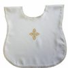 Sartoria Ecclesiastica Italiana - Paramenti Sacri Vestina Battesimo Bimbo Bimba Ricamo Croce Floreale Oro Camicina Battesimale Poliestere Bianco Baptism