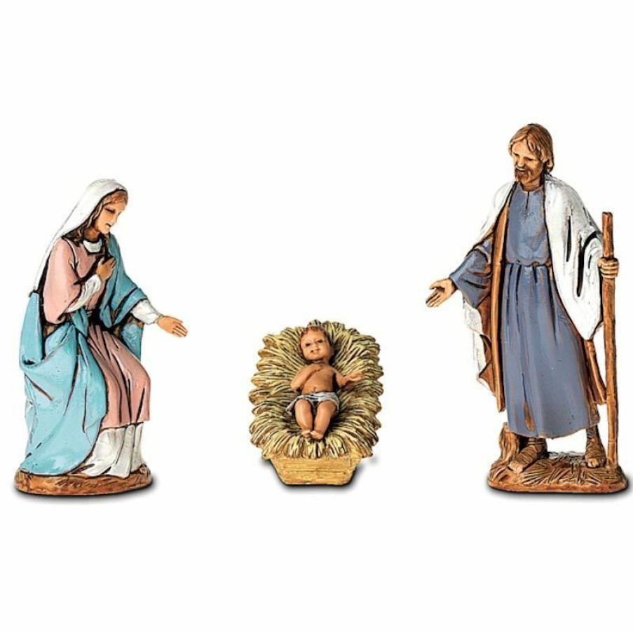 Moranduzzo Presepi Gruppo Nativita Sacra Famiglia 3 Pz Cm 6,5 (2,6 Inch) Presepe Landi Moranduzzo In Pvc Stile Arabo Wooden Crosses