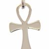 Vaticanum Gioielli in Oro Chiave Della Vita Ankh Croce Copta Ansata Ciondolo Pendente Gr 1,95 Oro Bianco Massiccio 18Kt Uni Donna Uomo First Communion