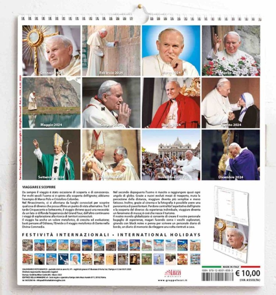 Editrice Millennium St. Johannes Paul Ii Papst Wand-Kalender 2024 Cm 31X33 16 Monate Collectible Nativity Sets & 38 Sizes