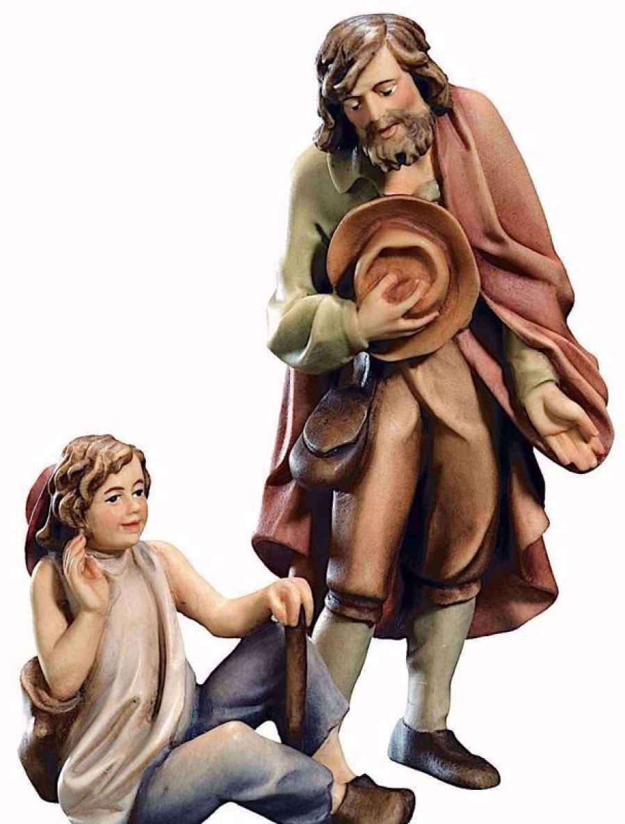 Dolfi Catalogo Pastore Con Ragazzo Cm 8 (3,1 Inch) Presepe Raffaello Stile Classico Colori Ad Olio In Legno Val Gardena Wall Crucifixes