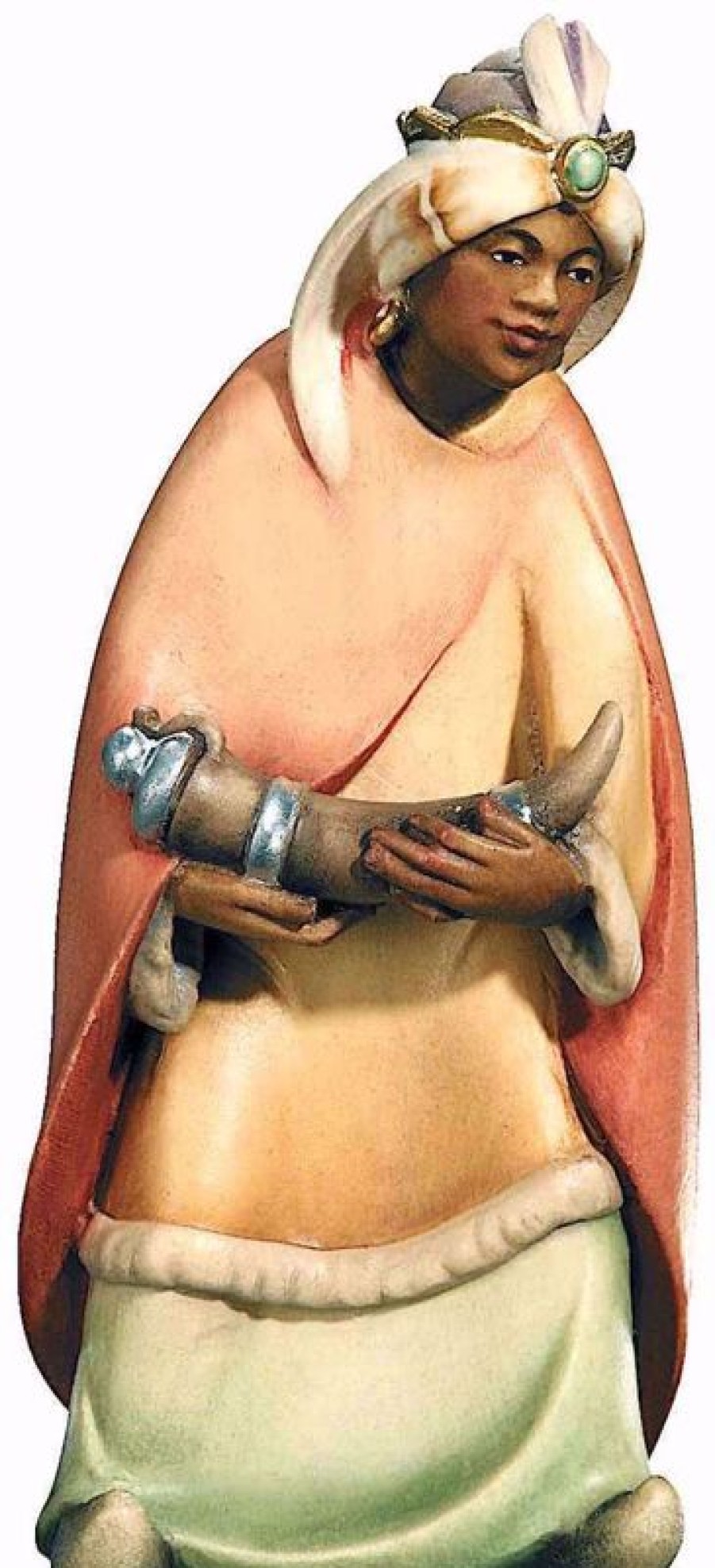 Dolfi Catalogo Baldassarre Re Magio Moro Cm 10 (3,9 Inch) Presepe Leonardo Stile Arabo Tradizionale Colori Ad Olio In Legno Val Gardena Blessed Virgin Mary Statues