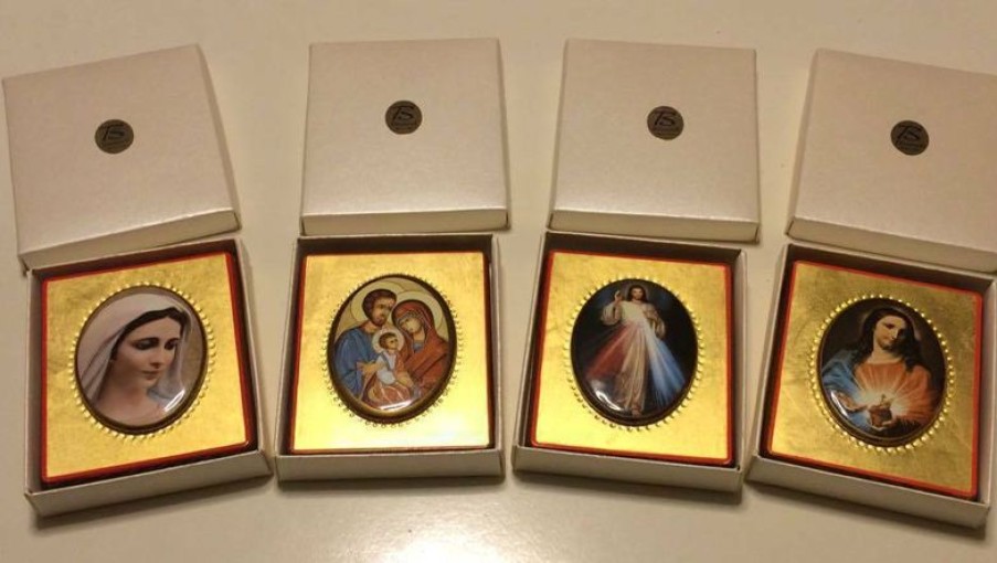 EB Arte Sacra Trinita Icona In Porcellana Su Tavola Dorata Cm 8X10X1,3 (3,15X3,9X0,5 Inch) Da Muro E Da Tavolo Collectible Nativity Sets & 38 Sizes