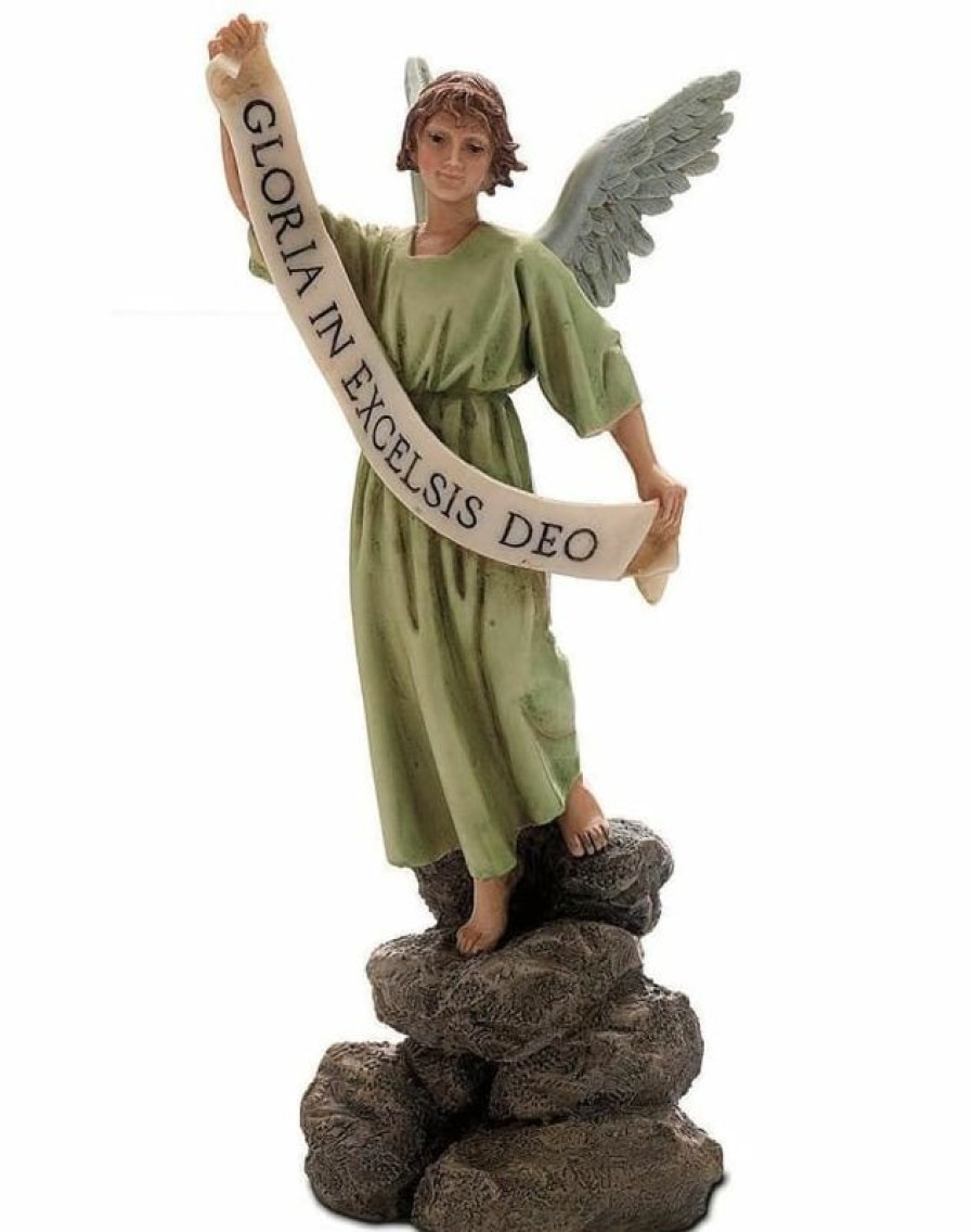 Moranduzzo Presepi Angelo Gloria Cm 15 (5,9 Inch) Presepe Landi Moranduzzo Statua In Resina Stile Arabo Wooden Crucifixes