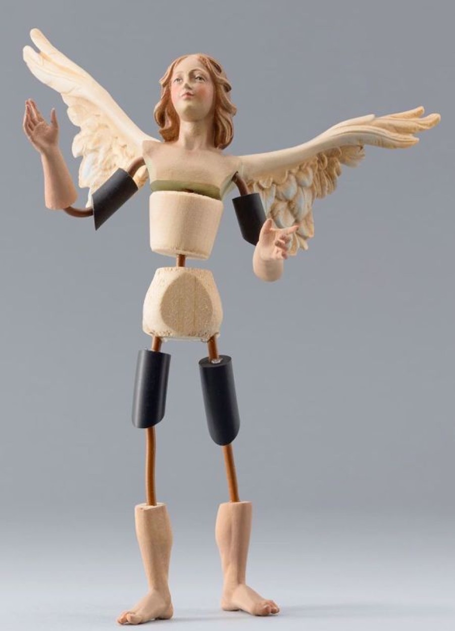 Omobono - Presepe da vestire Angelo Cod.08 Cm 10 (3,9 Inch) Presepe Da Vestire Omobono In Legno E Rame Angels Statues