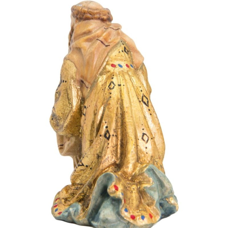 Dolfi Catalogo Melchiorre Re Magio In Ginocchio Cm 28 (11,0 Inch) Presepe Matteo Stile Orientale Colori Ad Olio In Legno Val Gardena Angels Statues