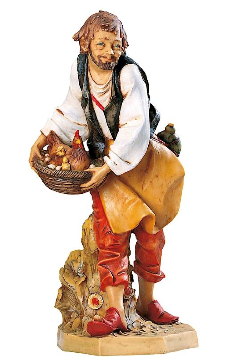 Fontanini Catalogo Pastore Con Gallina Cm 65 (27 Inch) Presepe Fontanini Statua Per Esterno In Resina Dipinta A Mano Aggiungi Vernice Speciale Per Uso In Esterno Wall Crucifixes