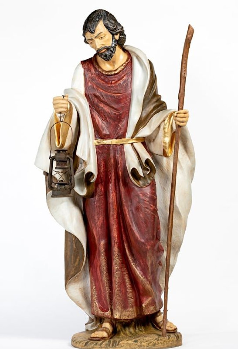 Fontanini Catalogo San Giuseppe Cm 180 (70 Inch) Presepe Fontanini Statua Per Esterno In Resina Dipinta A Mano Aggiungi Vernice Speciale Per Uso In Esterno Angels Statues