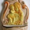 Maioliche Deruta Madonna Con Bambino Acquasantiera Cm 14 (5,5 In) Ceramica Invetriata Dipinta A Mano Sacred & Religious Ceramics