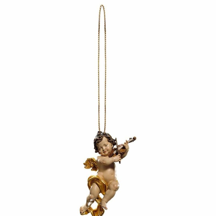 ULPE Addobbi Natalizi in legno Putto Angelo Cherubino Con Violino E Filo D\\\\\\\\'Oro Cm 6 (2,4 Inch) Decorazione Albero Natale Dipinta Ad Olio In Legno Val Gardena Collectible Nativity Sets & 38 Sizes