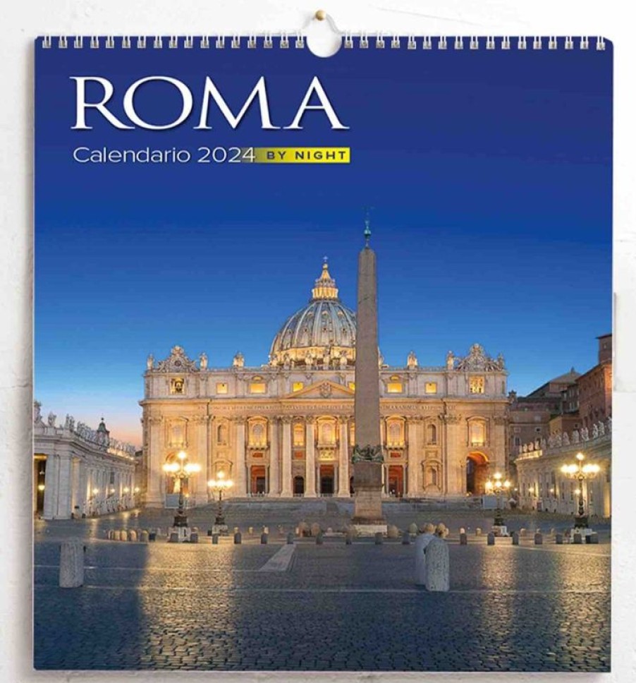 Editrice Millennium Calendario Da Muro 2024 San Pietro Roma Notte Cm 31X33 Collectible Nativity Sets & 38 Sizes