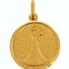 Vaticanum Gioielli in Oro Madonna Nera Di Loreto Medaglia Sacra Pendente Tonda Conio Gr 4,5 Oro Giallo 18Kt Con Bordo Liscio Uni Donna Uomo Confirmation