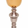 MAS Arredi sacri in Oro e Argento Calice Liturgico H. Cm 21 (8,3 Inch) Con Nodo Petali In Ottone Da Altare Per Vino Da Messa Sacred Altar Vessels