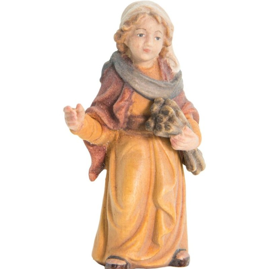 Dolfi Catalogo Pastore Con Grano Cm 28 (11,0 Inch) Presepe Matteo Stile Orientale Colori Ad Olio In Legno Val Gardena Wall Crucifixes