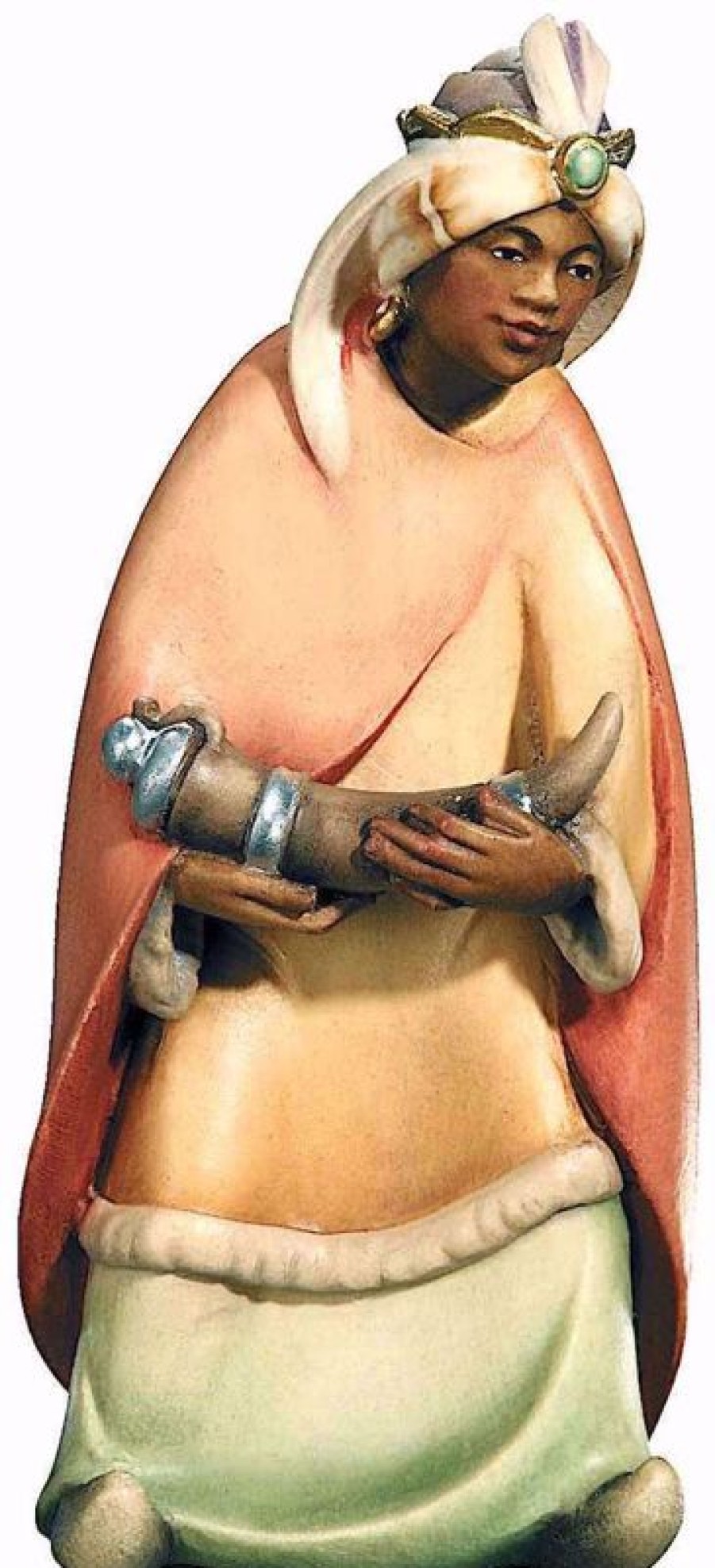 Dolfi Catalogo Baldassarre Re Magio Moro Cm 12 (4,7 Inch) Presepe Leonardo Stile Arabo Tradizionale Colori Ad Olio In Legno Val Gardena Blessed Virgin Mary Statues