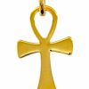 Vaticanum Gioielli in Oro Chiave Della Vita Ankh Croce Copta Ansata Ciondolo Pendente Gr 2 Oro Giallo Massiccio 18Kt Uni Donna Uomo First Communion