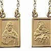 Vaticanum Gioielli in Oro Collana Girocollo Con Medaglia Scapolare Beata Vergine Del Carmelo E Sacro Cuore Di Gesu Gr 8,8 Oro Giallo 18Kt Uni Donna Uomo Italian Rosaries & Made In Italy Jewelry