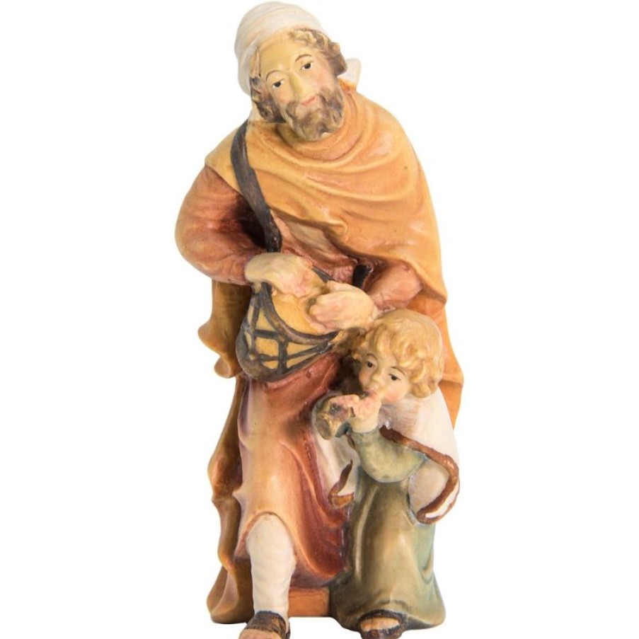 Dolfi Catalogo Pastore Con Bambino Cm 10 (3,9 Inch) Presepe Matteo Stile Orientale Colori Ad Olio In Legno Val Gardena Wall Crucifixes