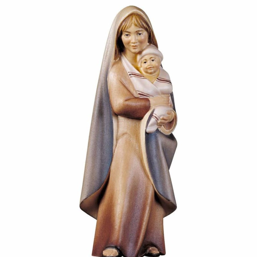 ULPE Wood Art Catalogo Contadina Con Neonato Cm 25 (9,8 Inch) Presepe Cometa Dipinto A Mano Statua Artigianale In Legno Val Gardena Stile Arabo Tradizionale Wall Crucifixes