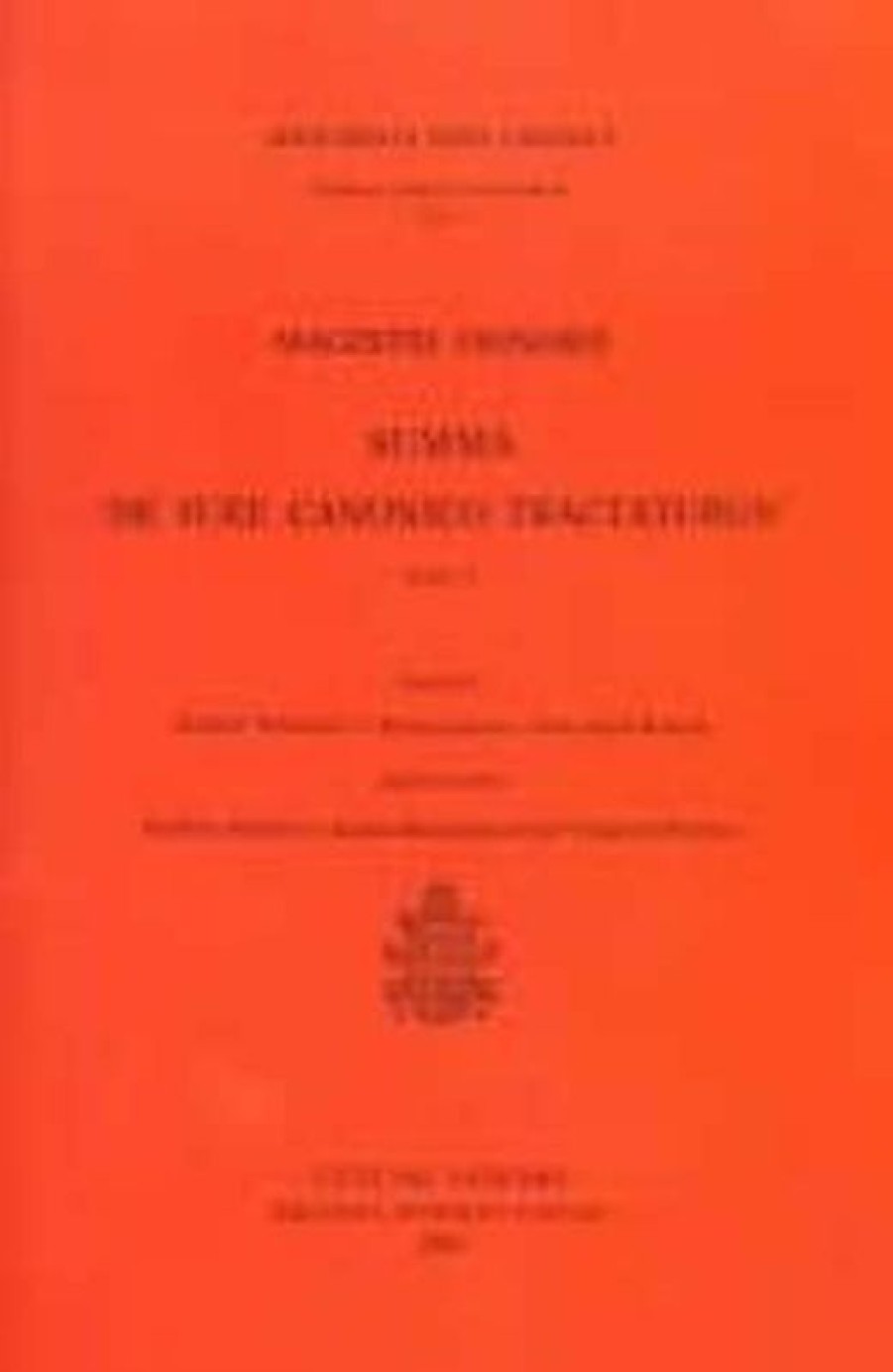 Biblioteca Apostolica Vaticana Catalogo Magistri Honorii Summa "De Iure Canonico Tractaturus" Rudolf Weigand Books In Latin & Catalog