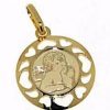 Vaticanum Gioielli in Oro Angelo Di Raffaello Medaglia Sacra Pendente Tonda Gr 1 Oro Giallo 18Kt Con Cornice A Cuori Donna Bimba Bimbo Baptism