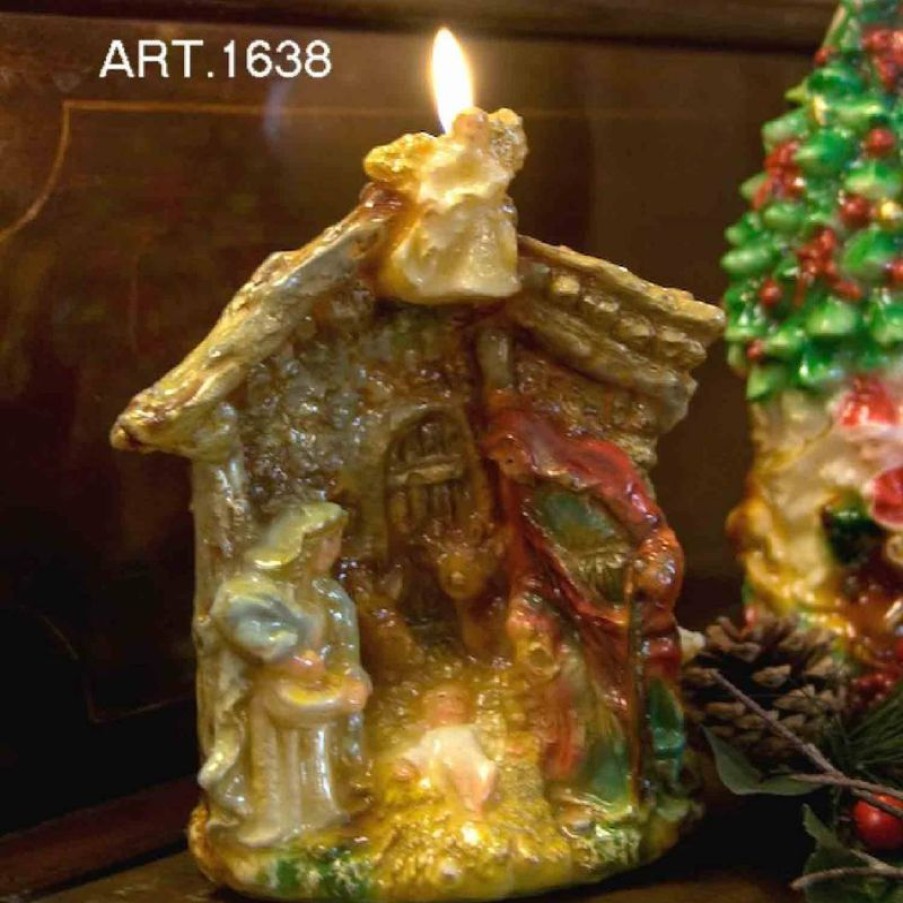 Antica Cereria Italiana - Ceri natalizi Candela Natalizia Presepe Capanna, Piccola Collectible Nativity Sets & 38 Sizes